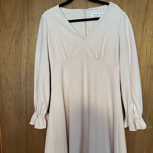 Long sleeve light pink Calvin Klein dress